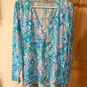 Lilly Pulitzer V Neck Long Sleeved Top XL